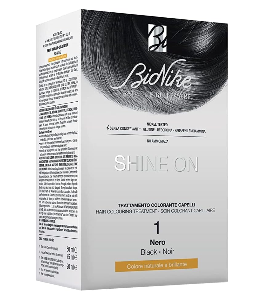 Bionike Shine On | Teinture des cheveux Femme | 125ml | 01 Noir