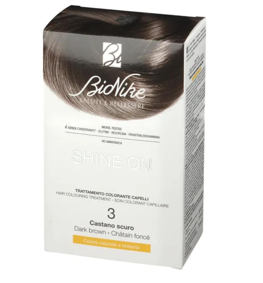 Bionike Shine On | Teinture des cheveux Femme | 125ml | 03 Châtain foncé