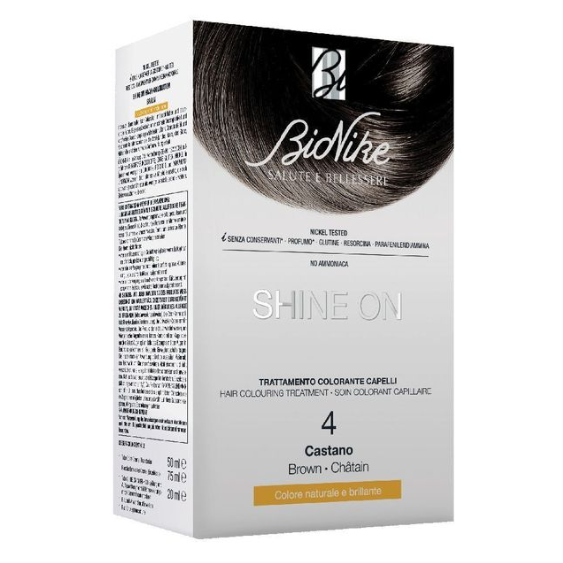 Bionike Shine On | Teinture des cheveux Femme | 125ml | 04 Chatâin