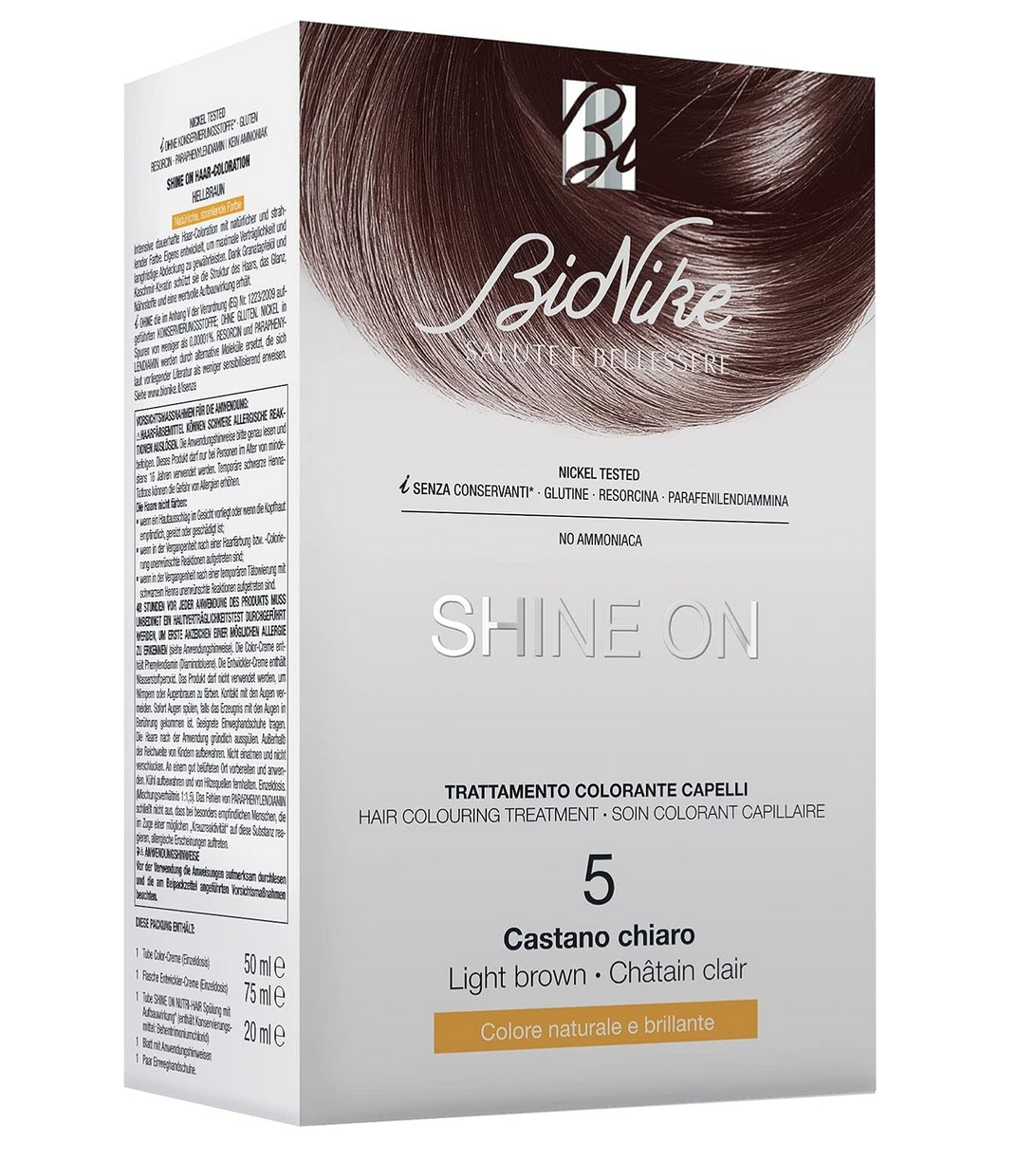 Bionike Shine On | Teinture des cheveux Femme | 125ml | 5 Châtain Clair