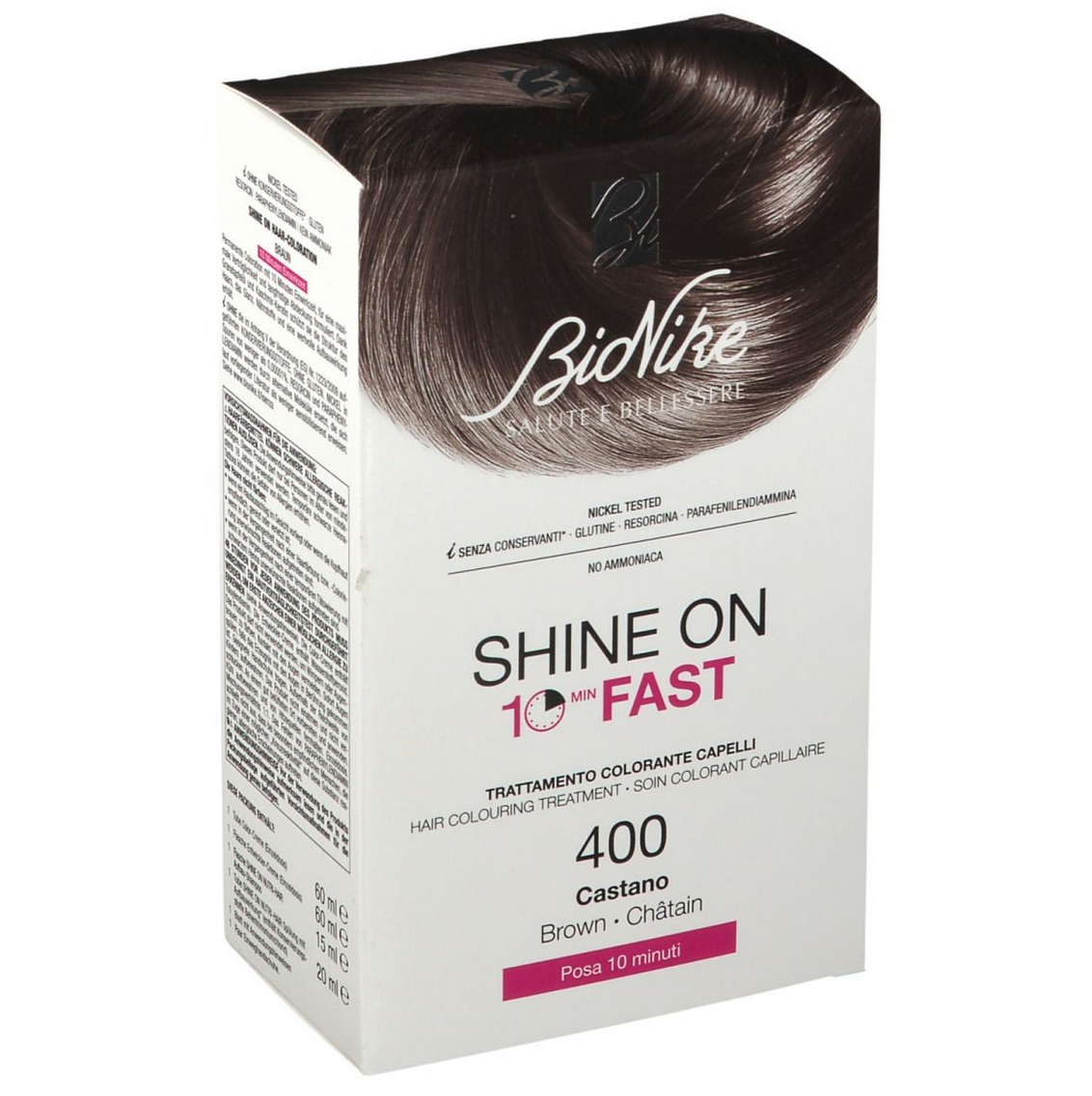 Bionike Shine On | Fast hair 400 | Teinture des cheveux Femme | 125ml | Chatâin