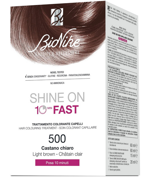 Bionike Shine On | Fast hair 500 | Teinture des cheveux Femme | 125ml | Chatâin clair