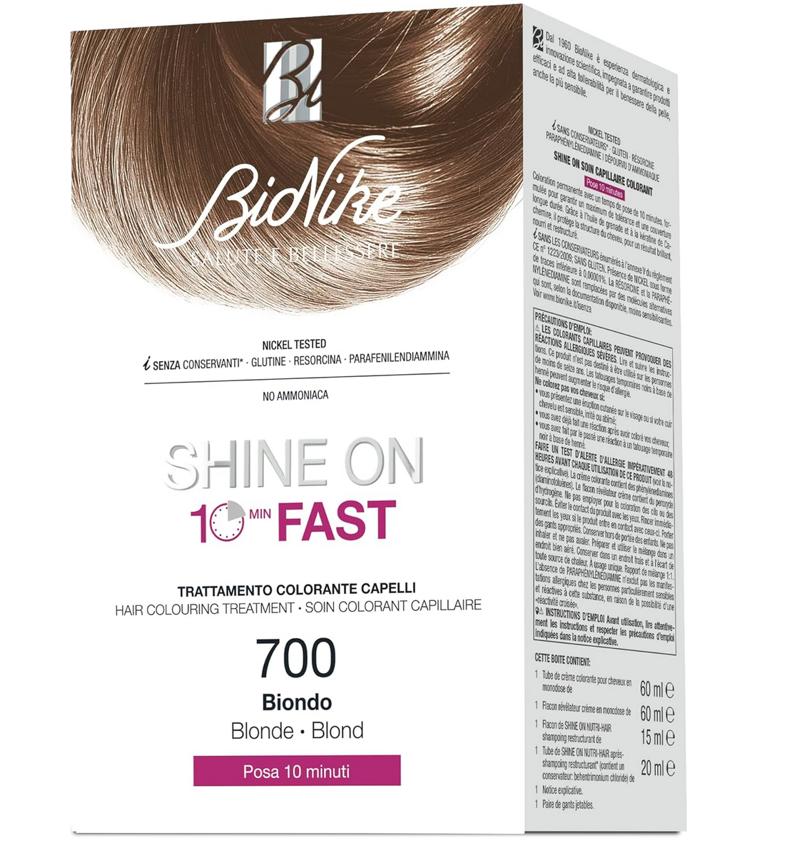 Bionike Shine On | Fast hair 700 | Teinture des cheveux Femme | 125ml | Blond